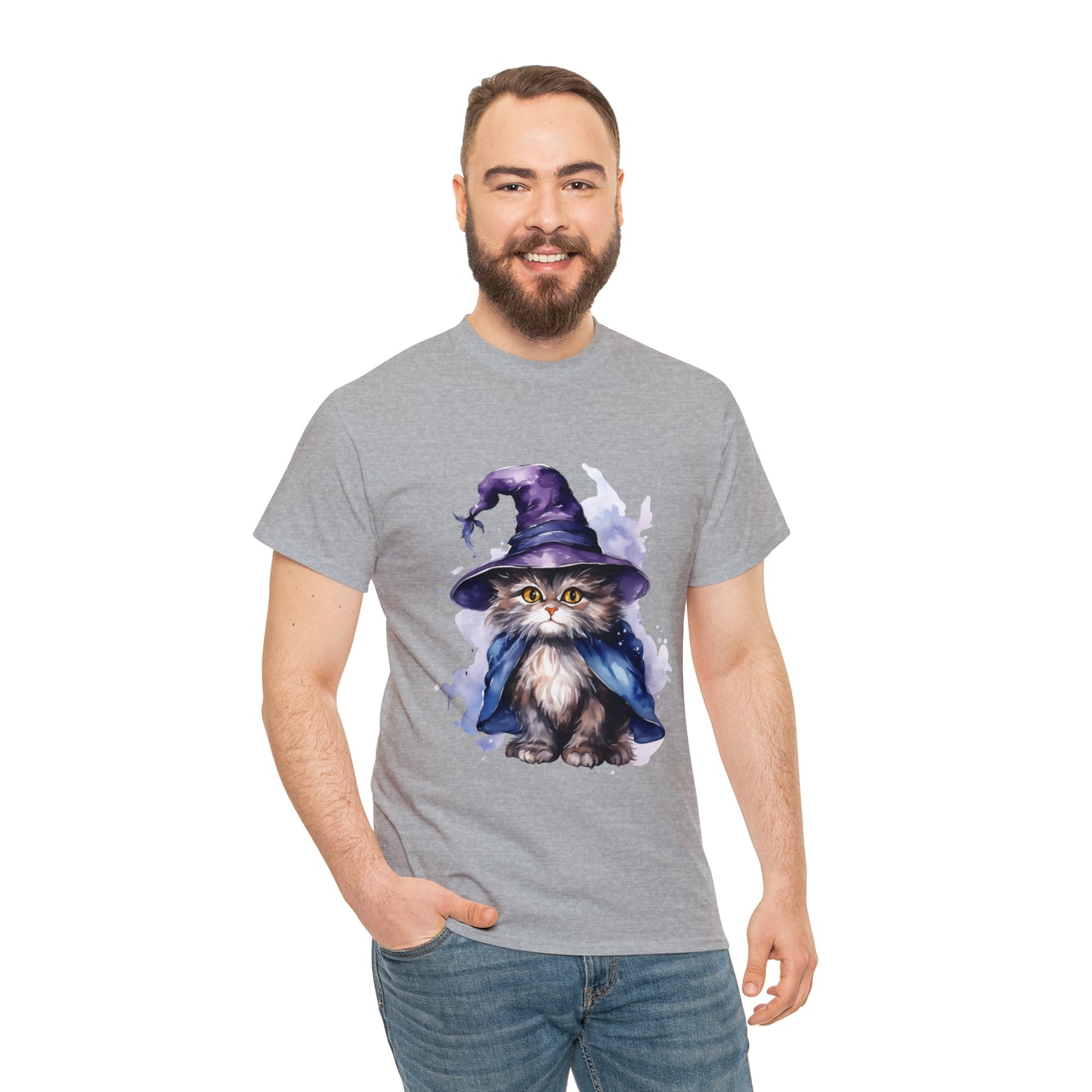 Witch Wizard Cat Halloween Short Sleeve Tee