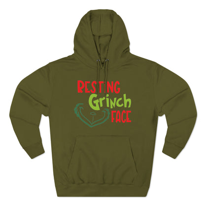 Resting Grinch Face Christmas Pullover Hoodie