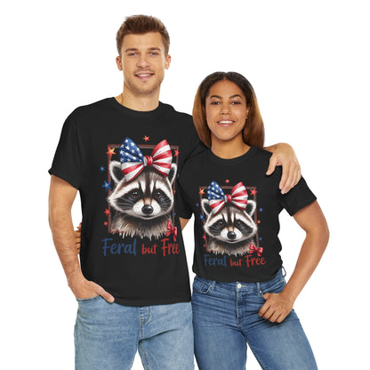 Feral But Free Raccoon Short Sleeve Tshirt