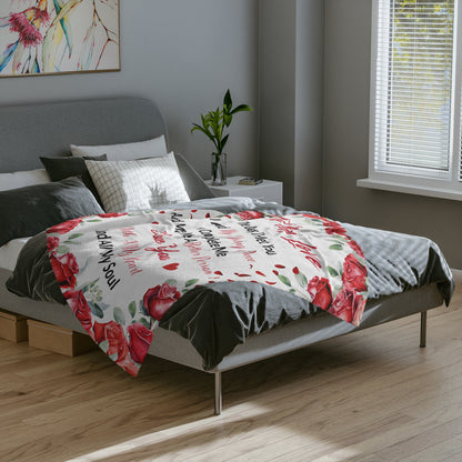 To My Love The Day I Met You Velveteen Blanket