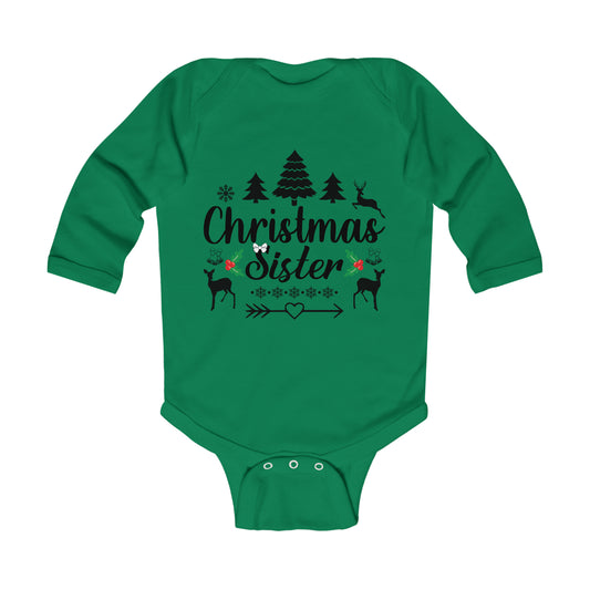 Christmas Sister Family Christmas Infant Long Sleeve Bodysuit