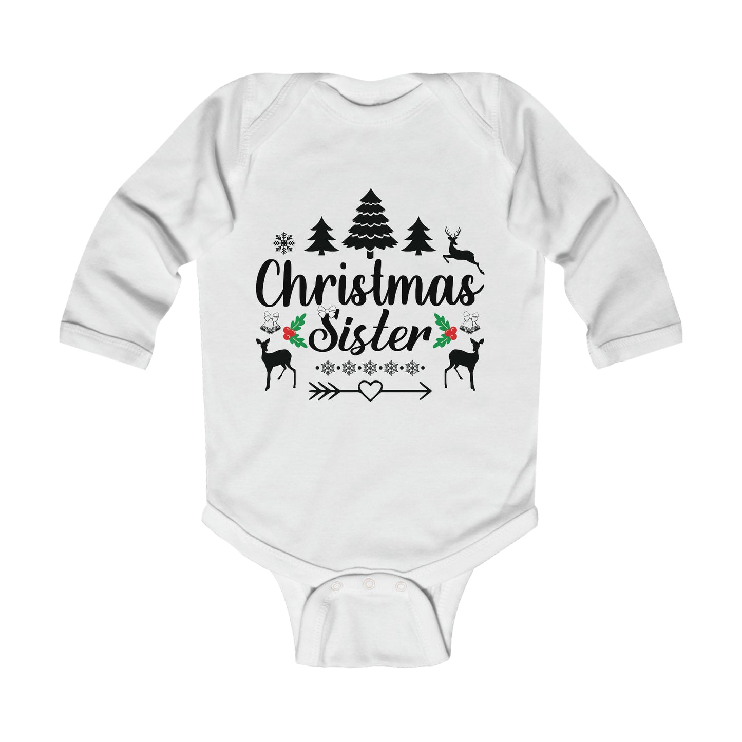 Christmas Sister Family Christmas Infant Long Sleeve Bodysuit