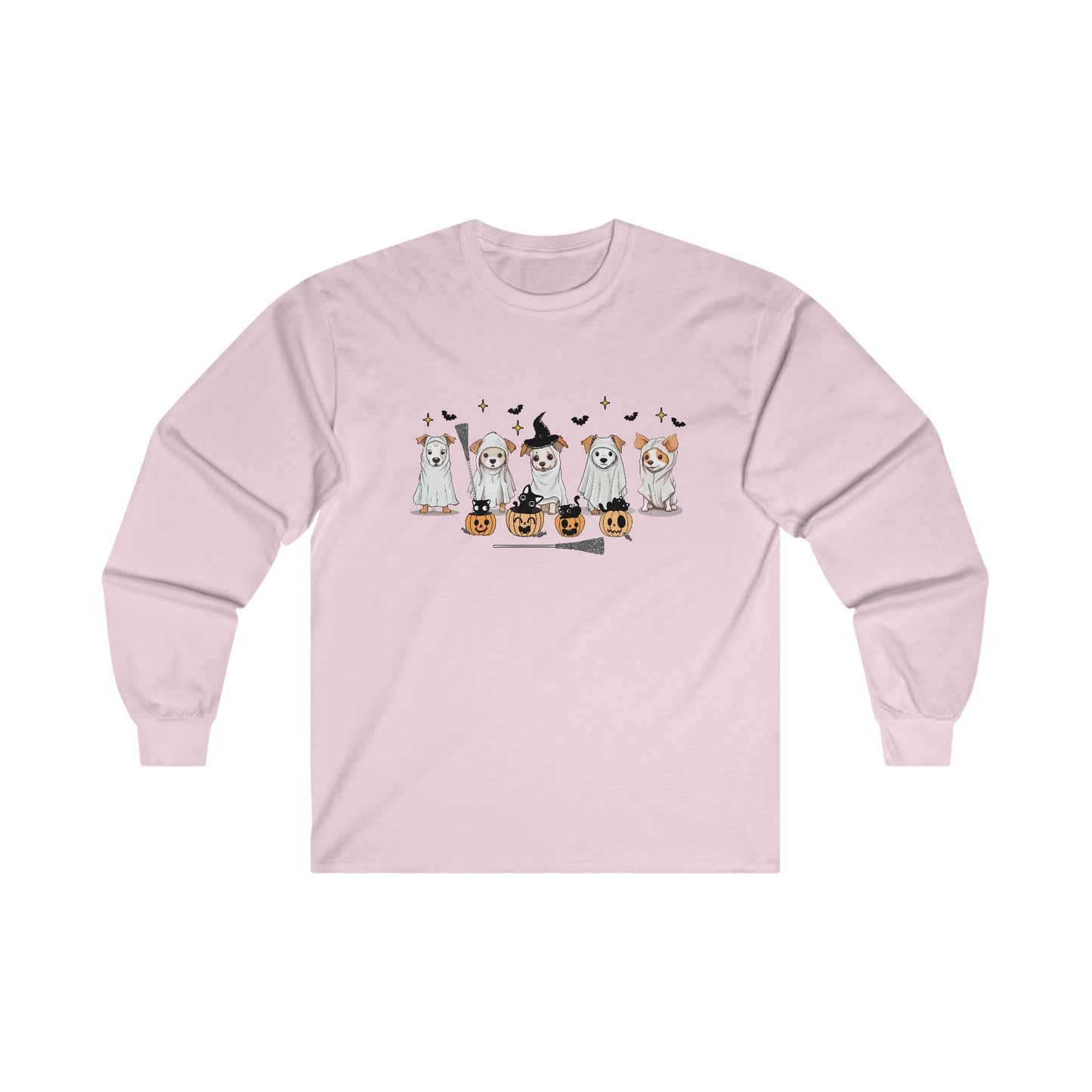 Puppy Ghosts Halloween Long Sleeve Tee