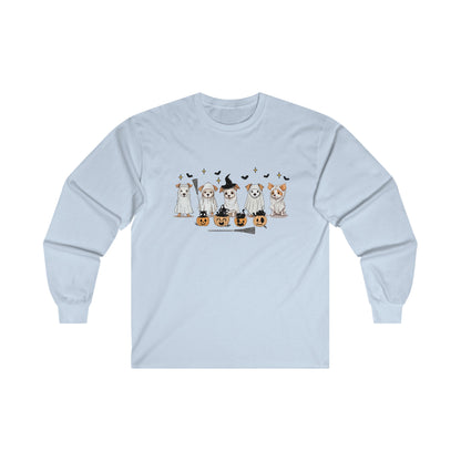 Puppy Ghosts Halloween Long Sleeve Tee