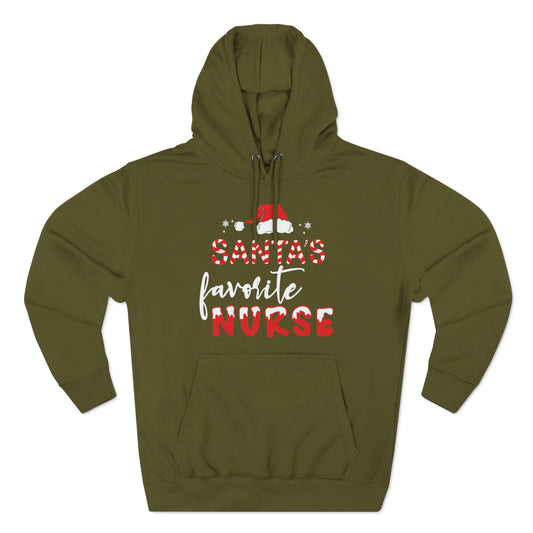 Santa's Favorite Nurse Christmas Pullover Hoodie