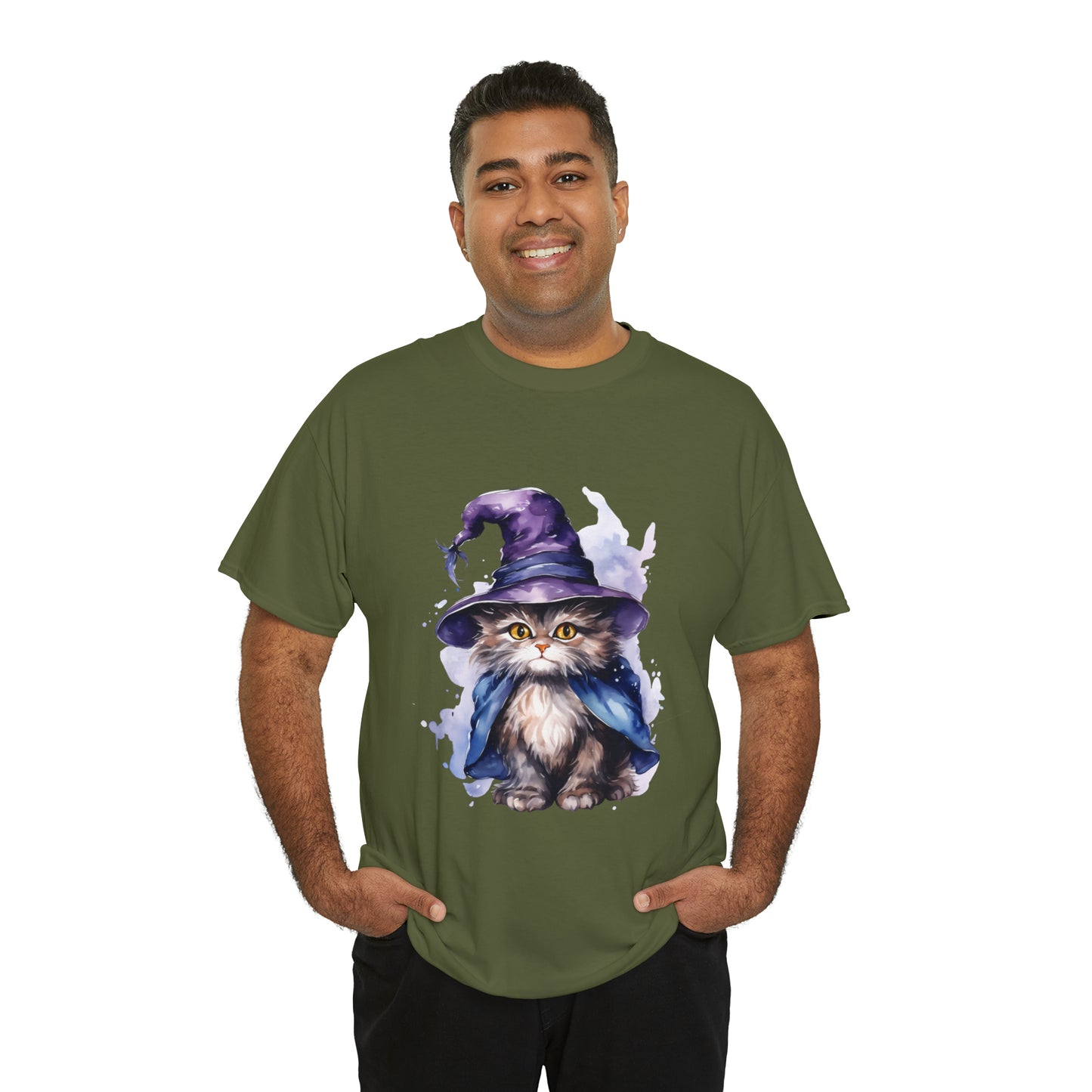 Witch Wizard Cat Halloween Short Sleeve Tee