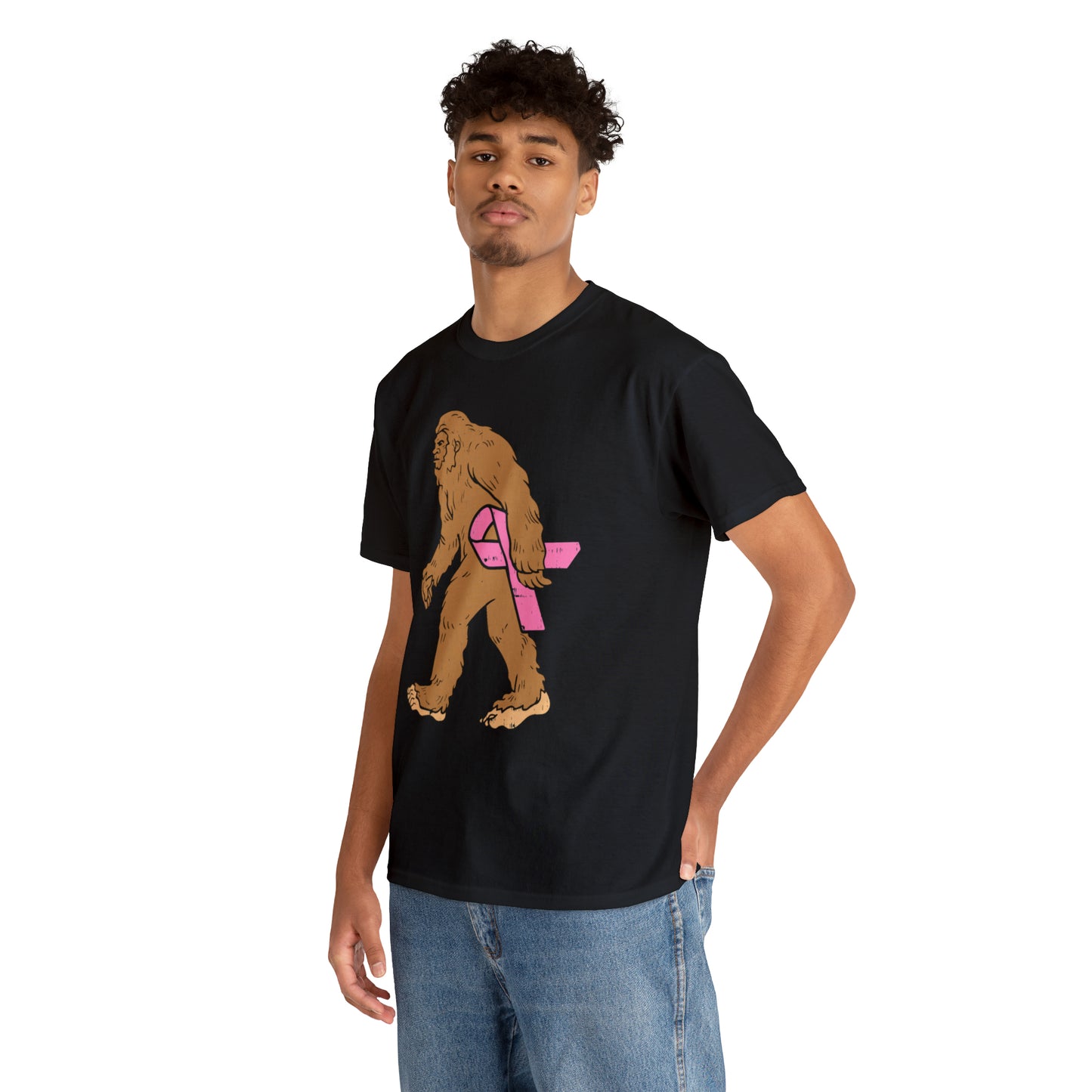 Squatch Bigfoot Breast Cancer Halloween Short Sleeve Tee