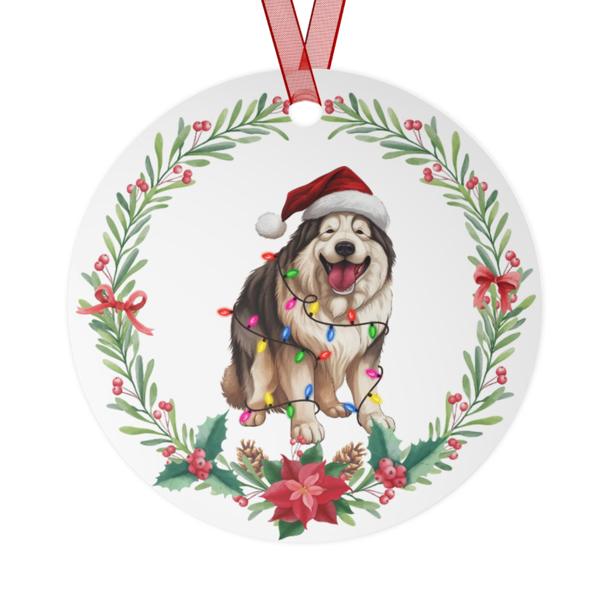Alaskan Malamute Dog in Lights Ornament