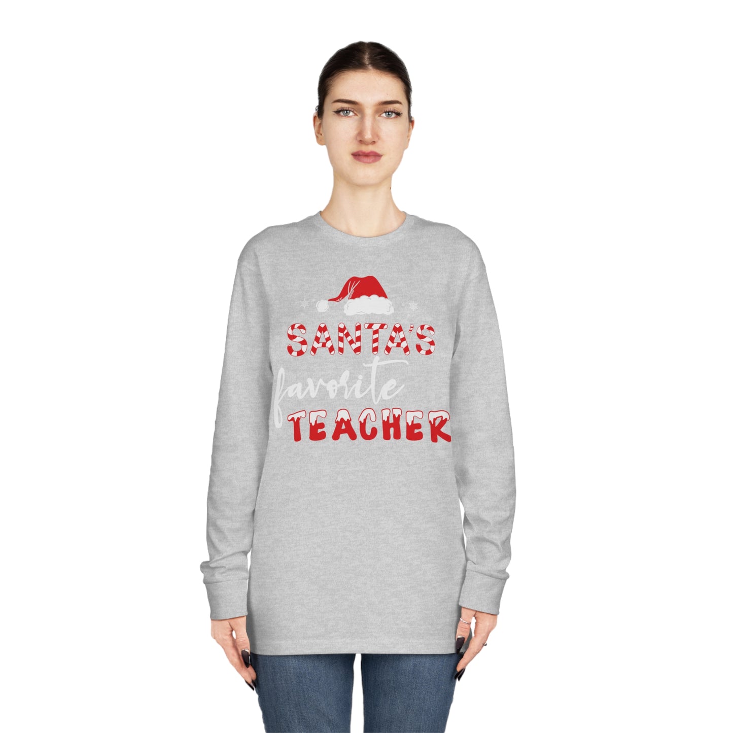 Santa's Favorite Teacher Christmas Long Sleeve Tee