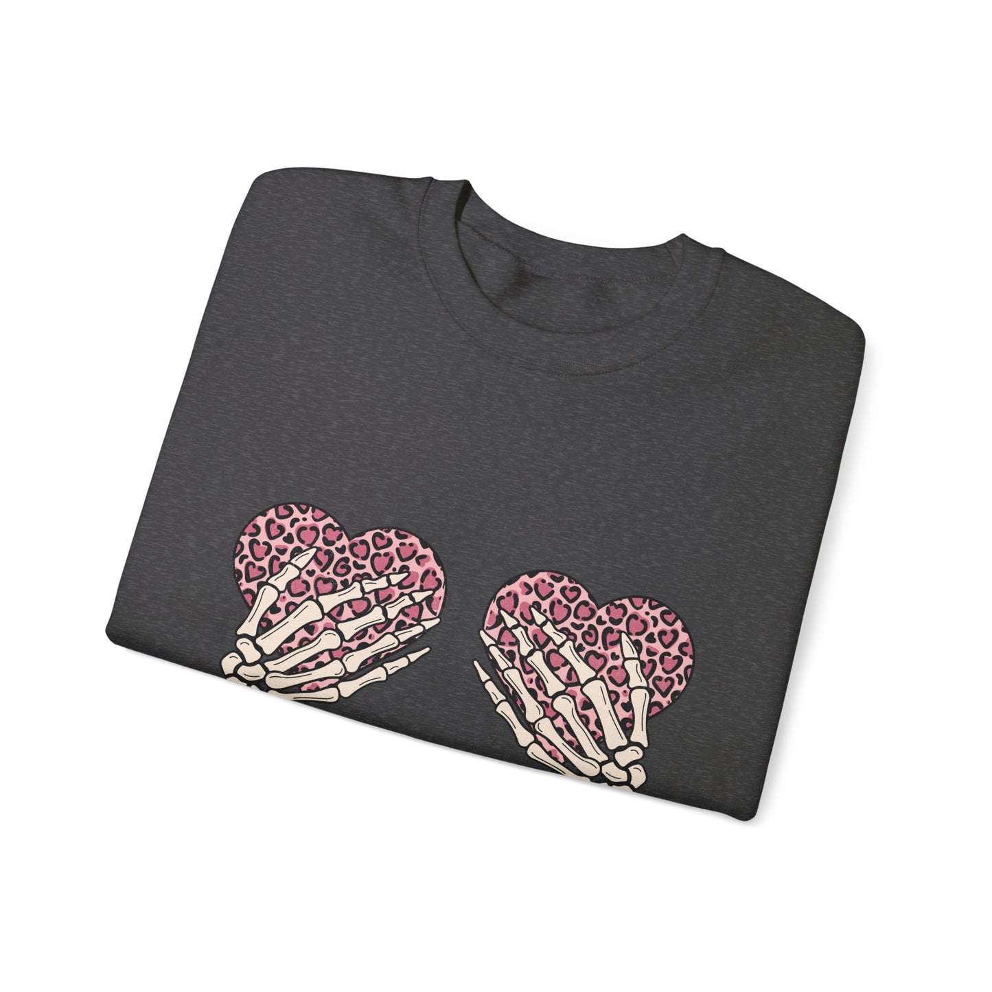 Skeleton Hand on Hearts Valentine Sweatshirt