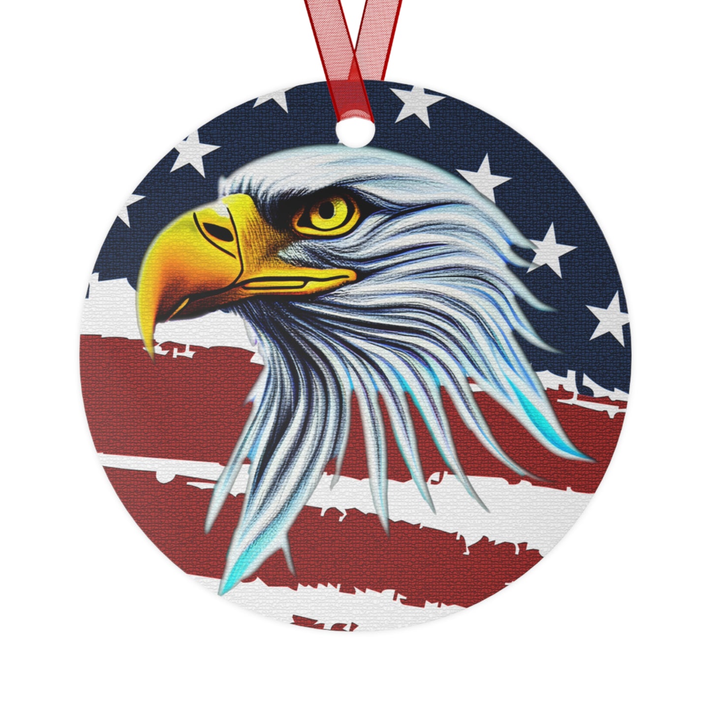 Eagle with American Flag Ornament