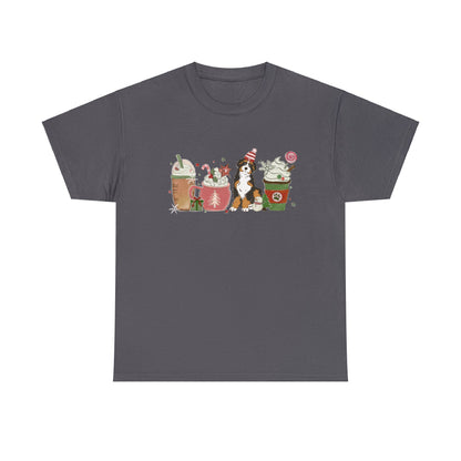 Australian Shepherd Dog Latte Christmas Short Sleeve Tee