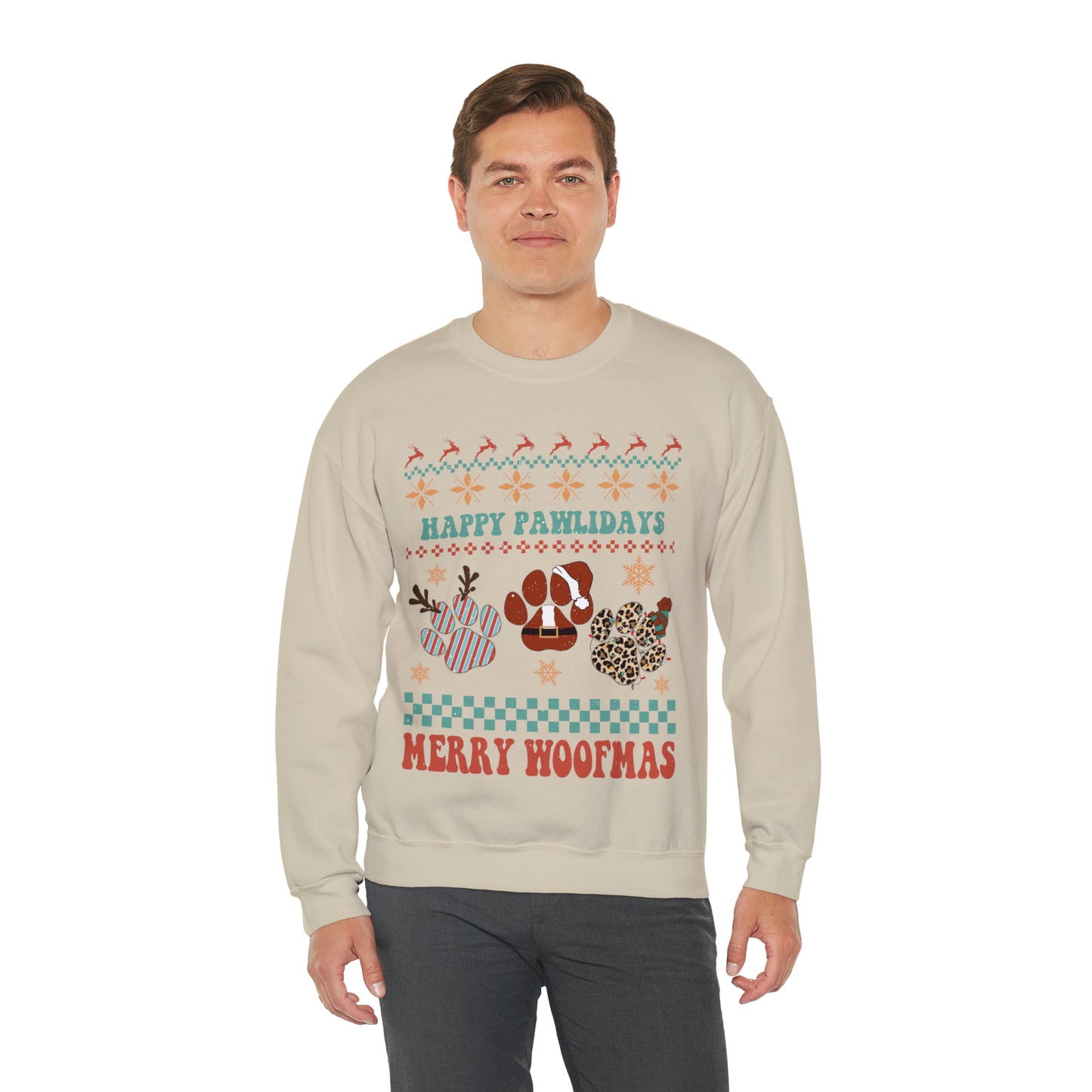 Happy Pawlidays Merry Woofmas Christmas Ugly Sweater Sweatshirt