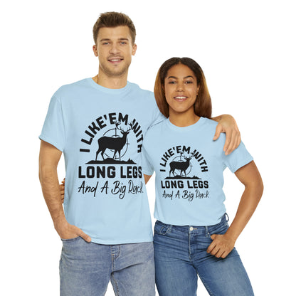 I Like 'Em With Long Legs and a Big Rack Hunting Short Sleeve Tee