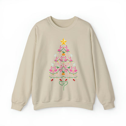 Flamingo Christmas Tree Christmas Sweatshirt