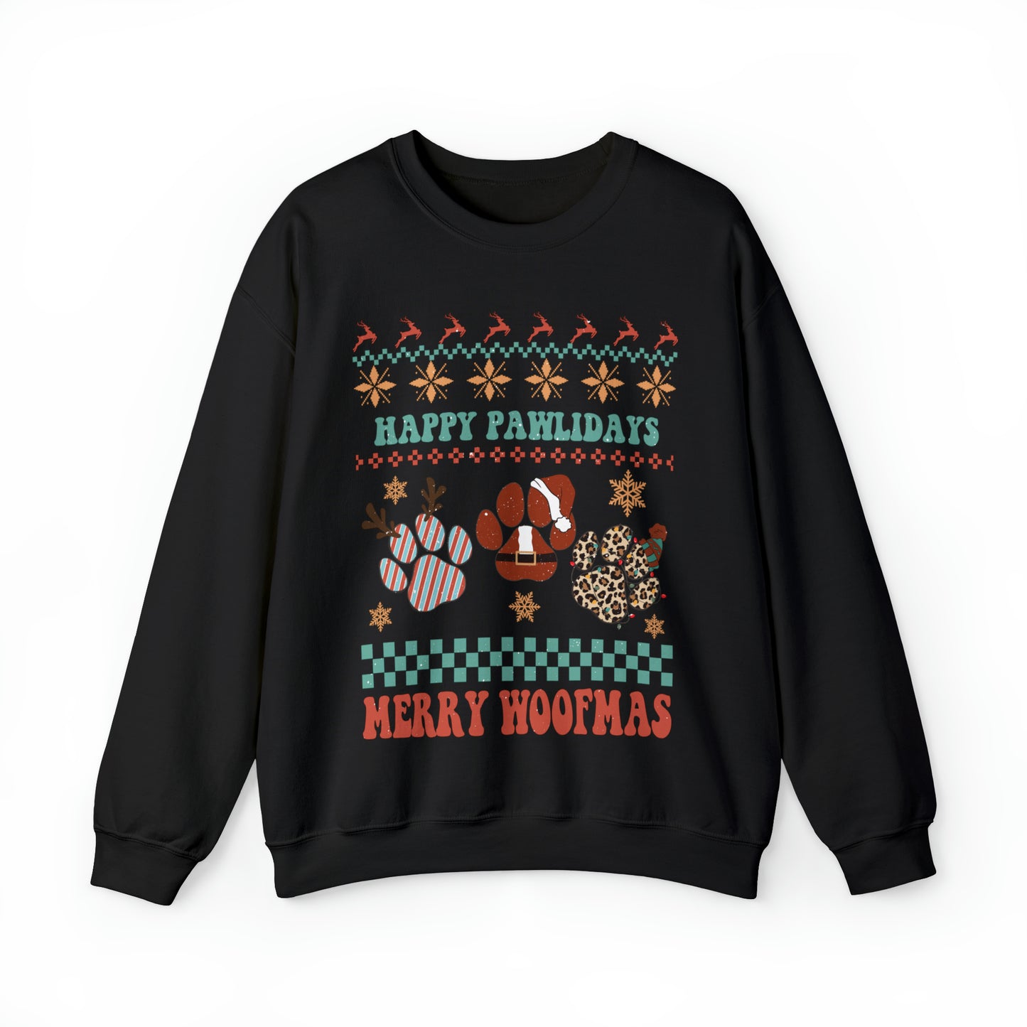 Happy Pawlidays Merry Woofmas Christmas Ugly Sweater Sweatshirt