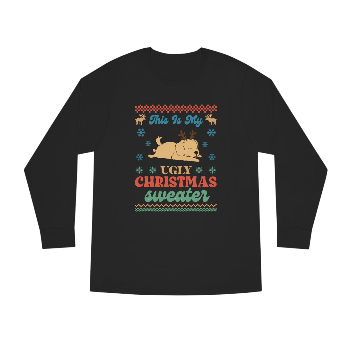Golden Retriever This is My Ugly Christmas Sweater Long Sleeve Tee