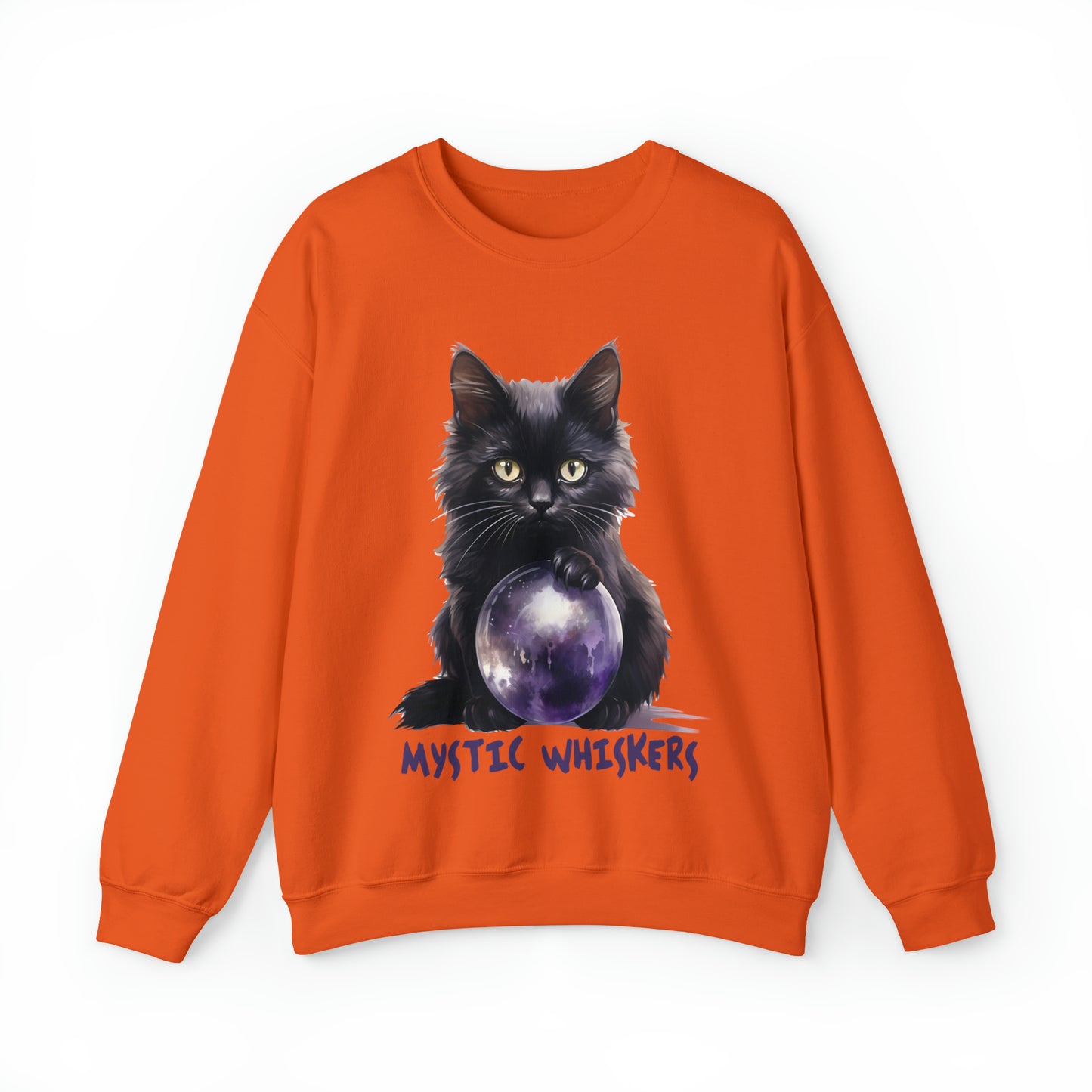 Mystic Whiskers Black Cat Halloween Sweatshirt