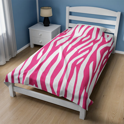 Pink Zebra Pattern Blanket