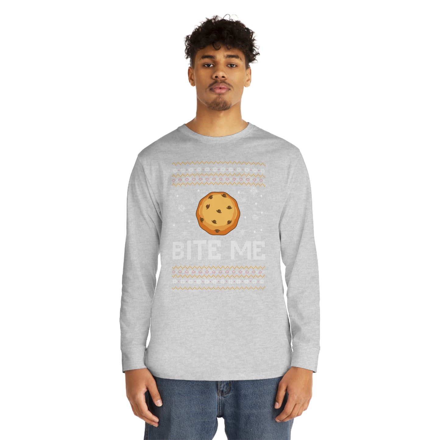 Cookie Bite Me Christmas Ugly Sweater Long Sleeve T-shirt