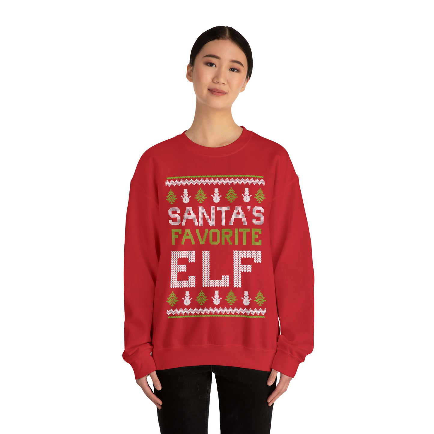 Santa's Favorite Elf Ugly Christmas Sweater Sweatshirt