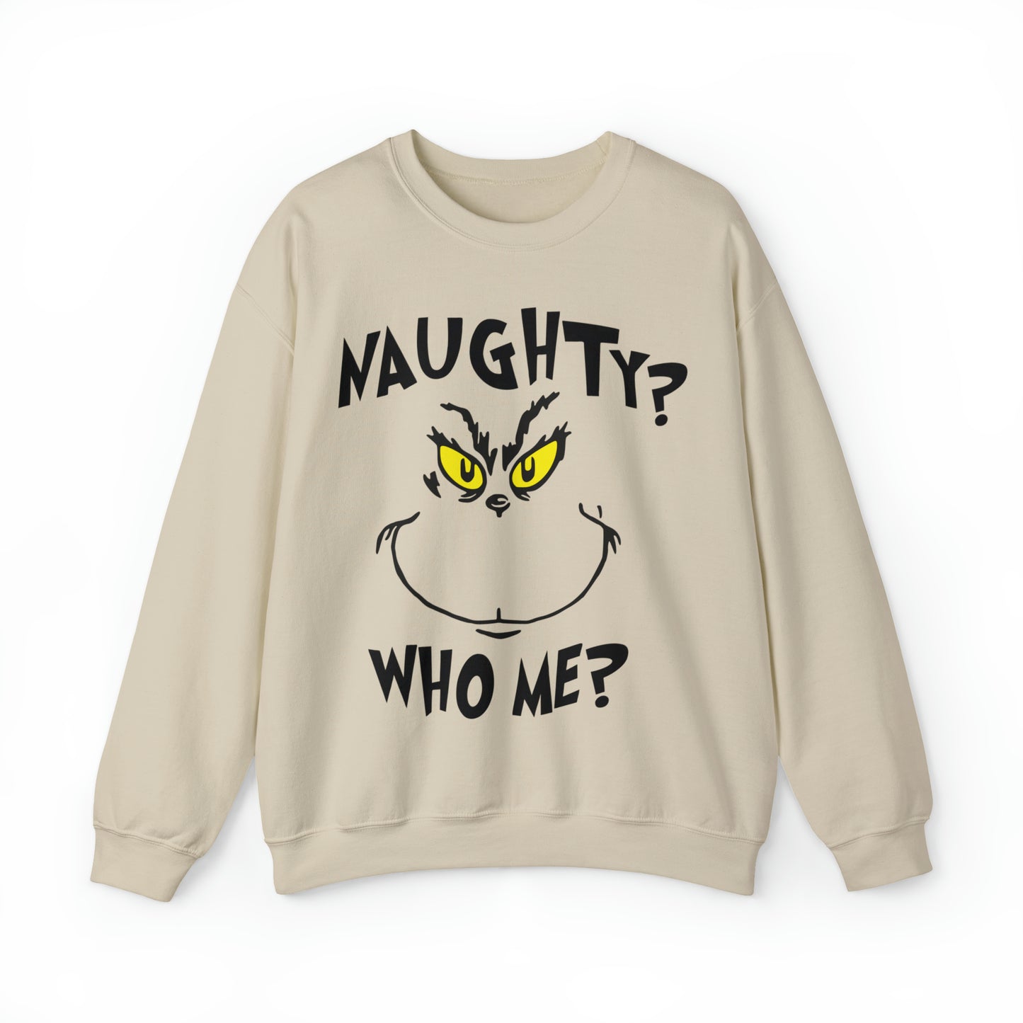 Naughty Who Me? Grinch Christmas Sweatshirt