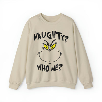 Naughty Who Me? Grinch Christmas Sweatshirt