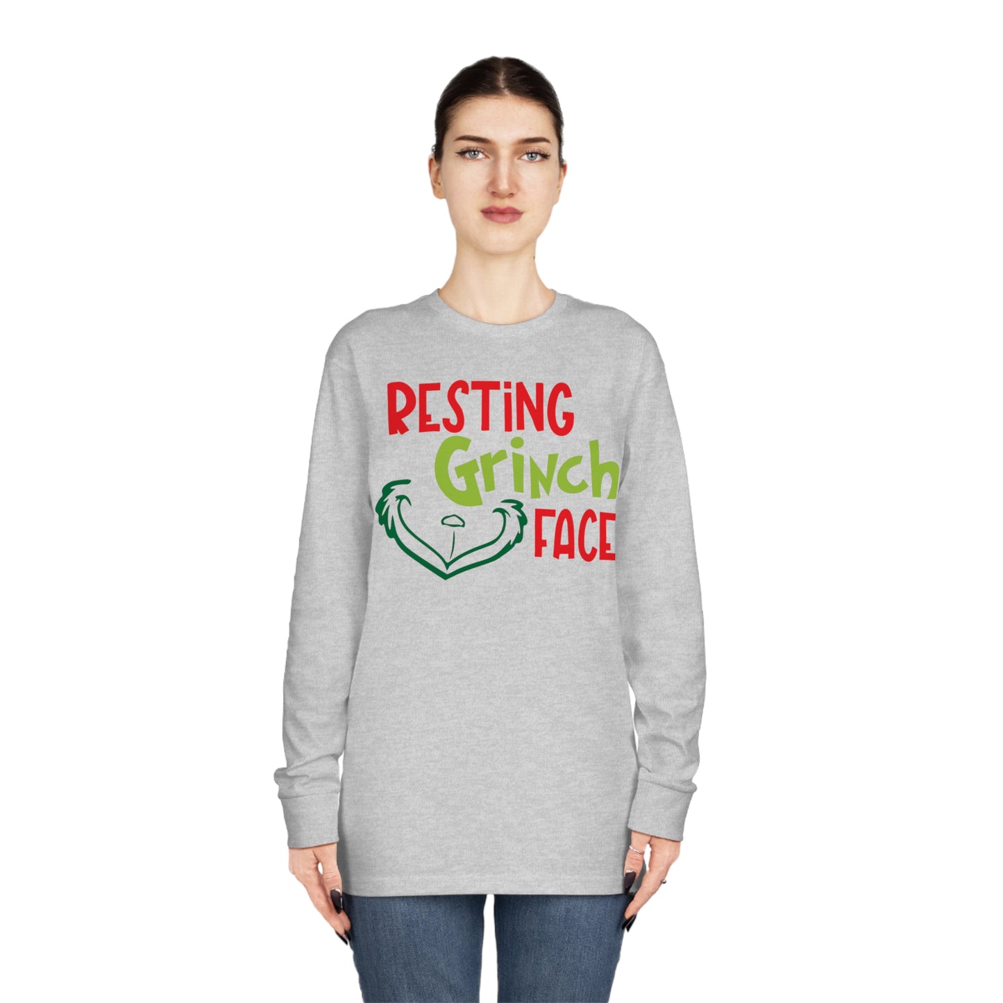 Resting Grinch Face Christmas Long Sleeve T-Shirt