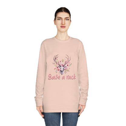 Save a Rack Deer Breast Cancer Long Sleeve T-shirt