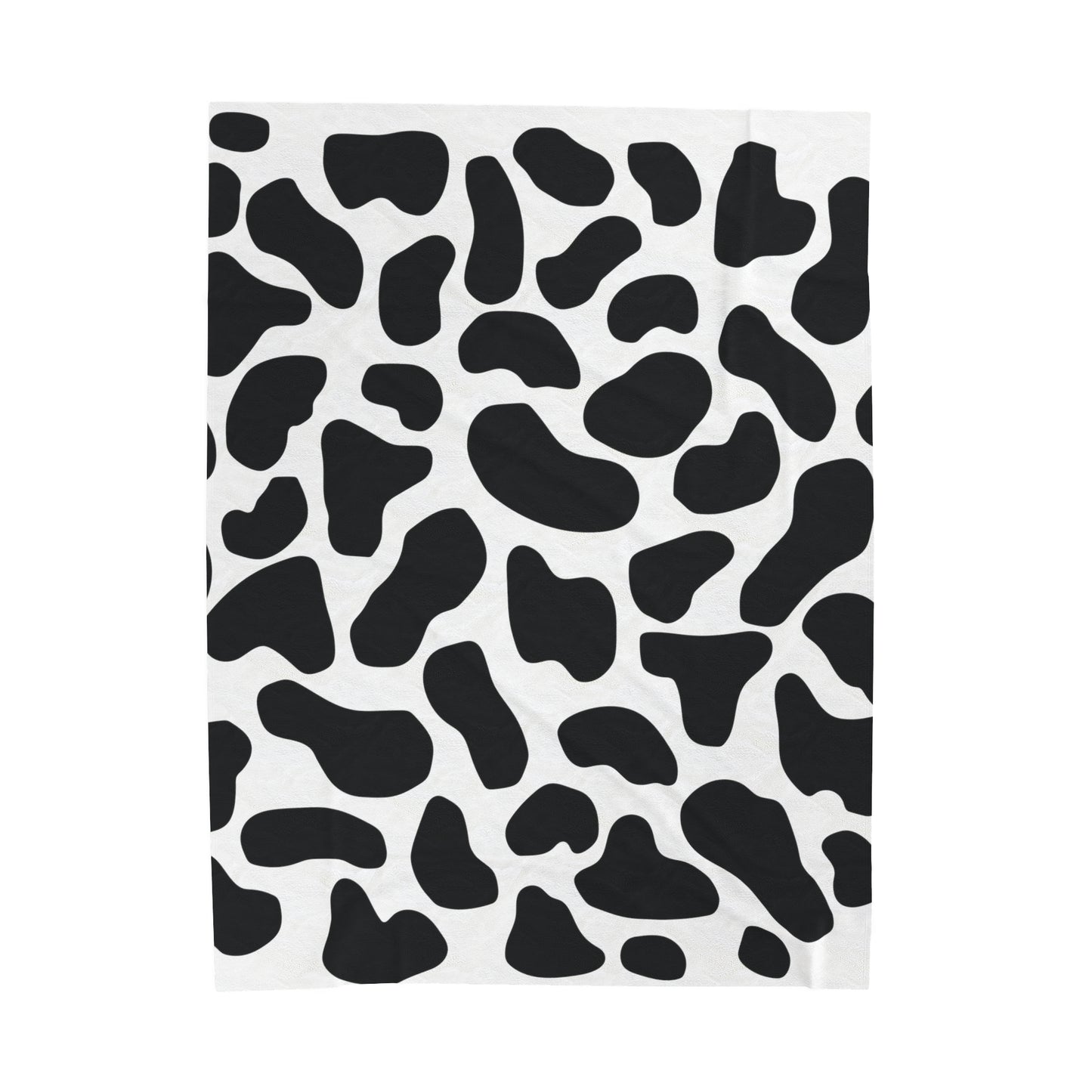 Black White Cow Print Plush Blanket