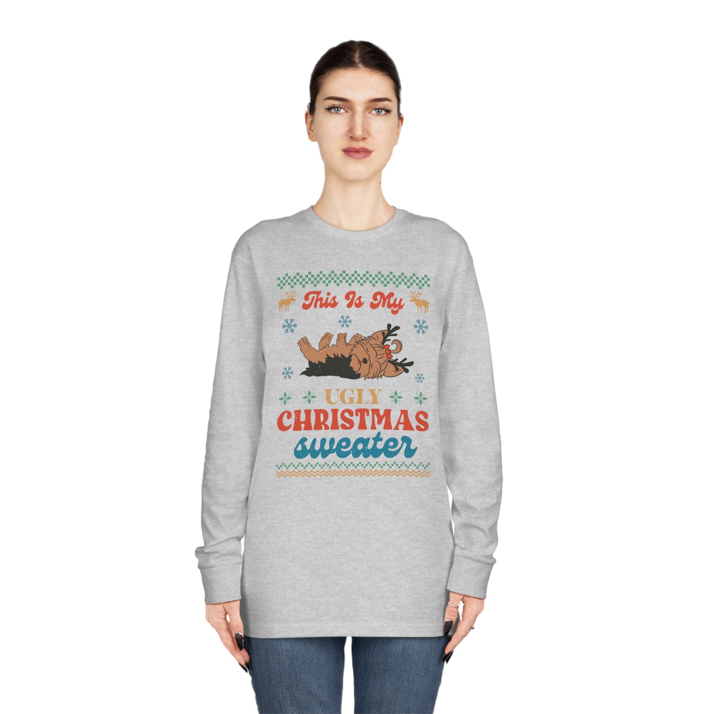 Yorkshire Terrier Yorkie This is My Ugly Christmas Sweater Long Sleeve Tee