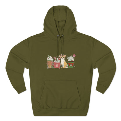 Chihuahua Dog Latte Christmas Pullover Hoodie