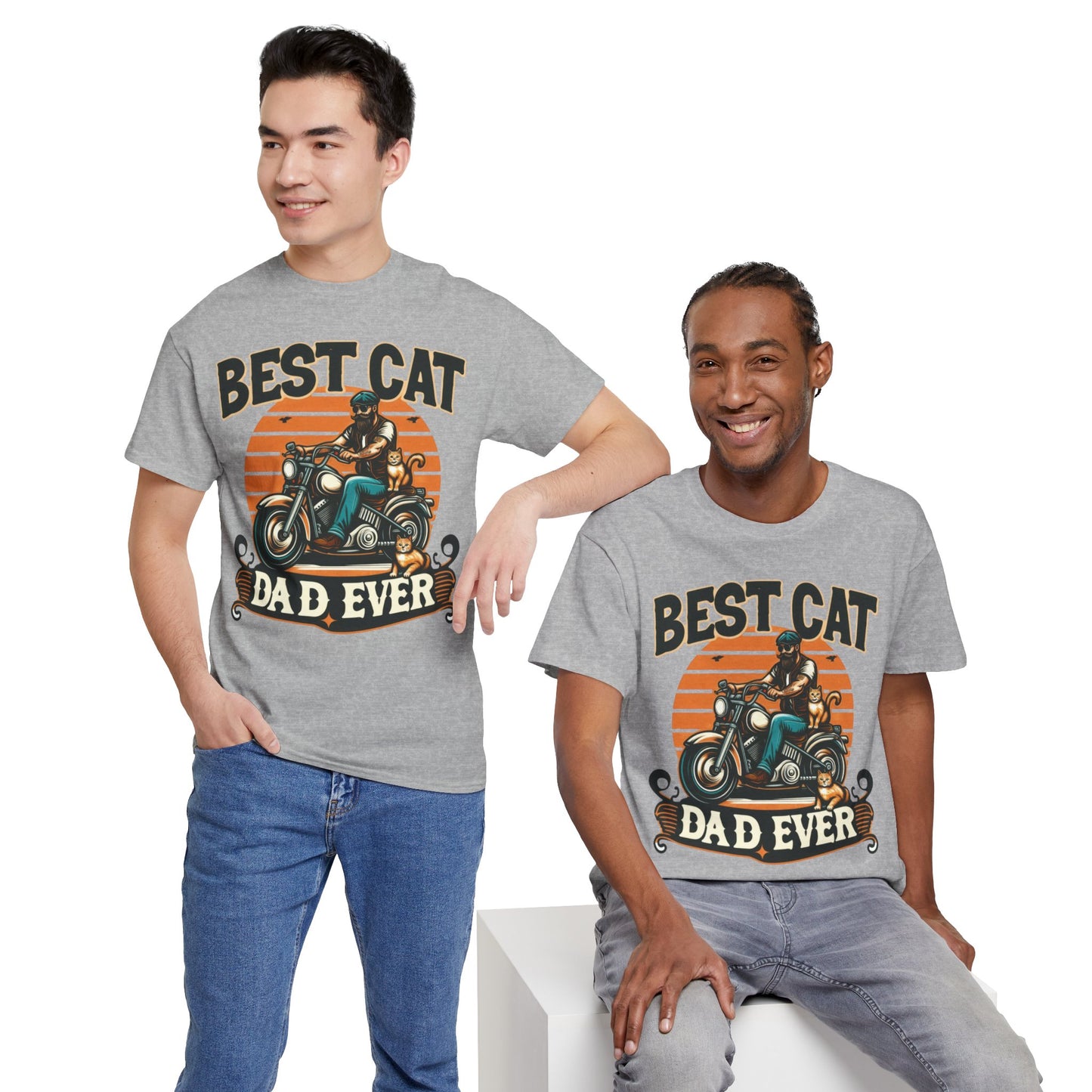 Best Motorcycle Cat Dad Ever Short Sleeve Tee