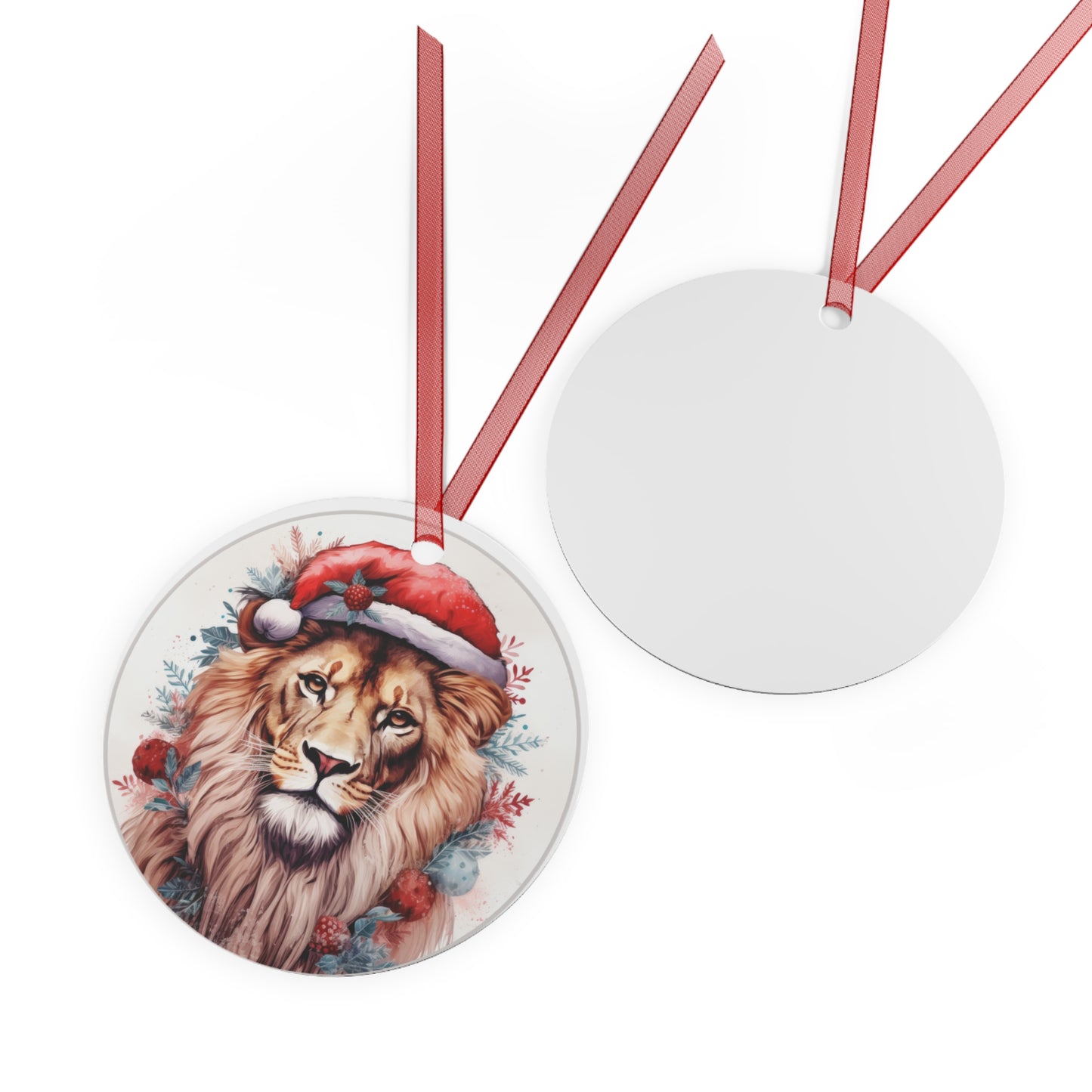 Lion in Santa Hat Ornament