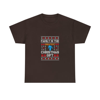Family is the Greatest Christmas Gift Christmas Ugly Sweater Short Sleeve Tee