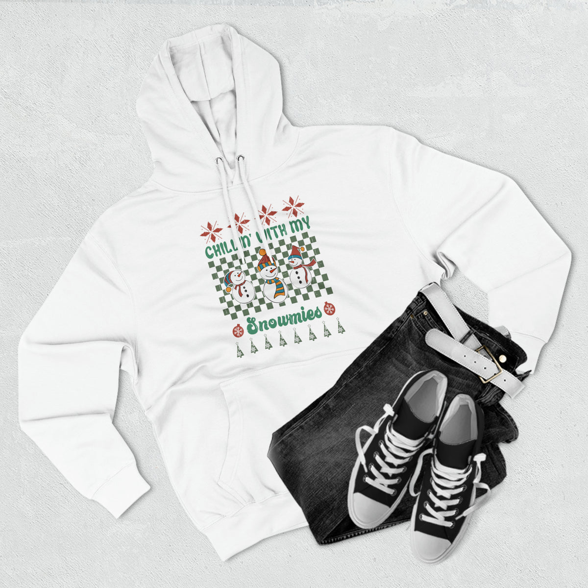 Chillin' With My Snowmies Snowmen Ugly Sweater Pullover Hoodie