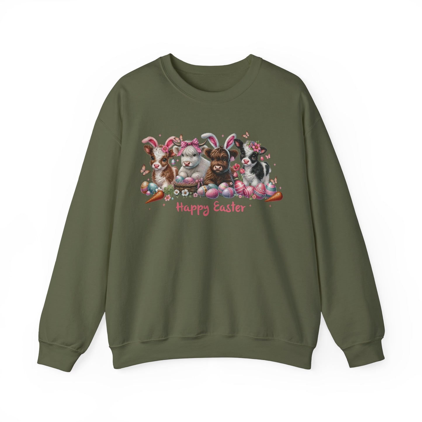Easter Highland Cows with Bunny Ears Sweatshirt
