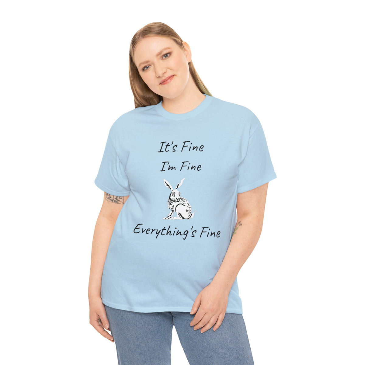 Its Fine Everythings Fine Rabbit Shirt Unisex Heavy Cotton Tee