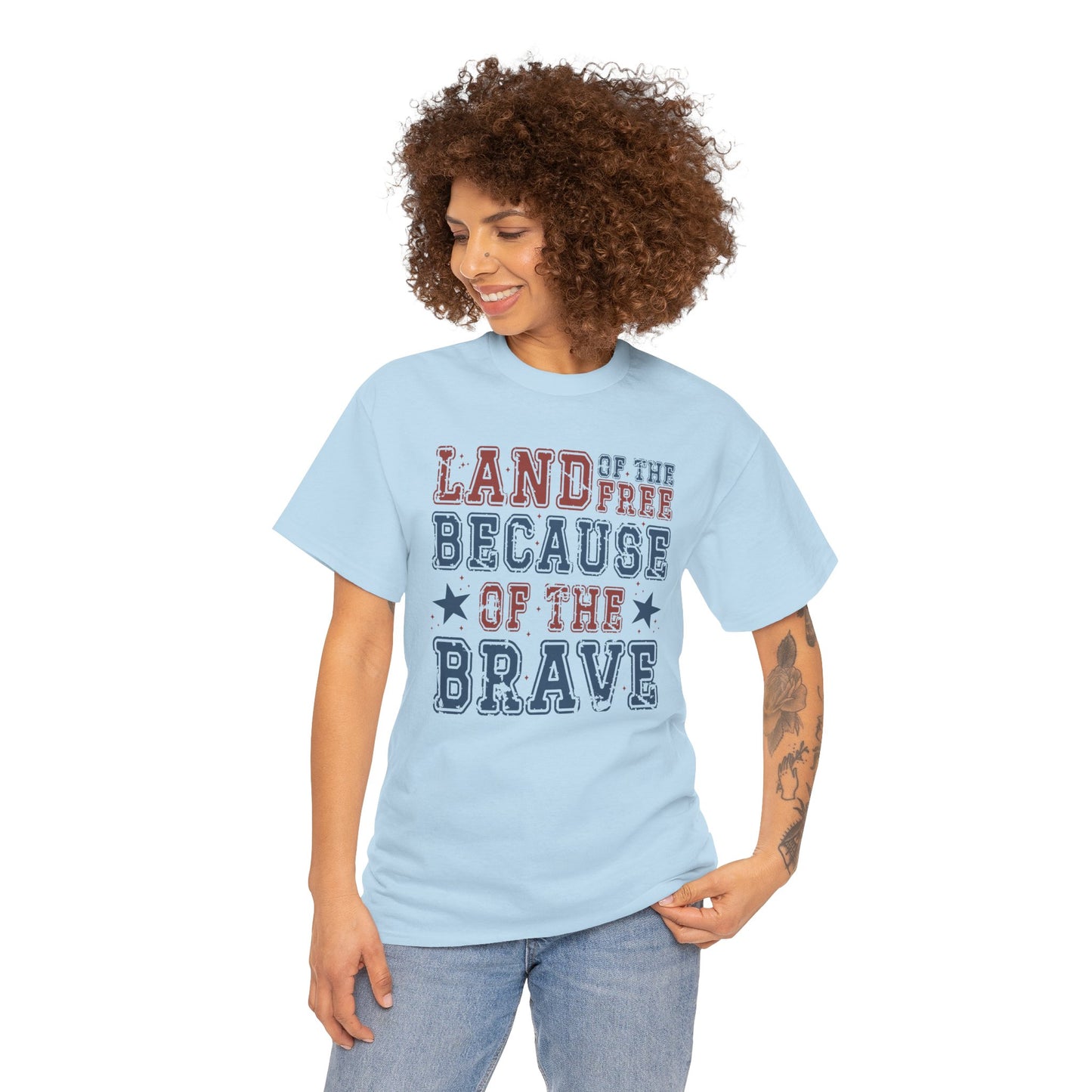 Land of the Free Because of the Brave Short Sleeve Tshirt