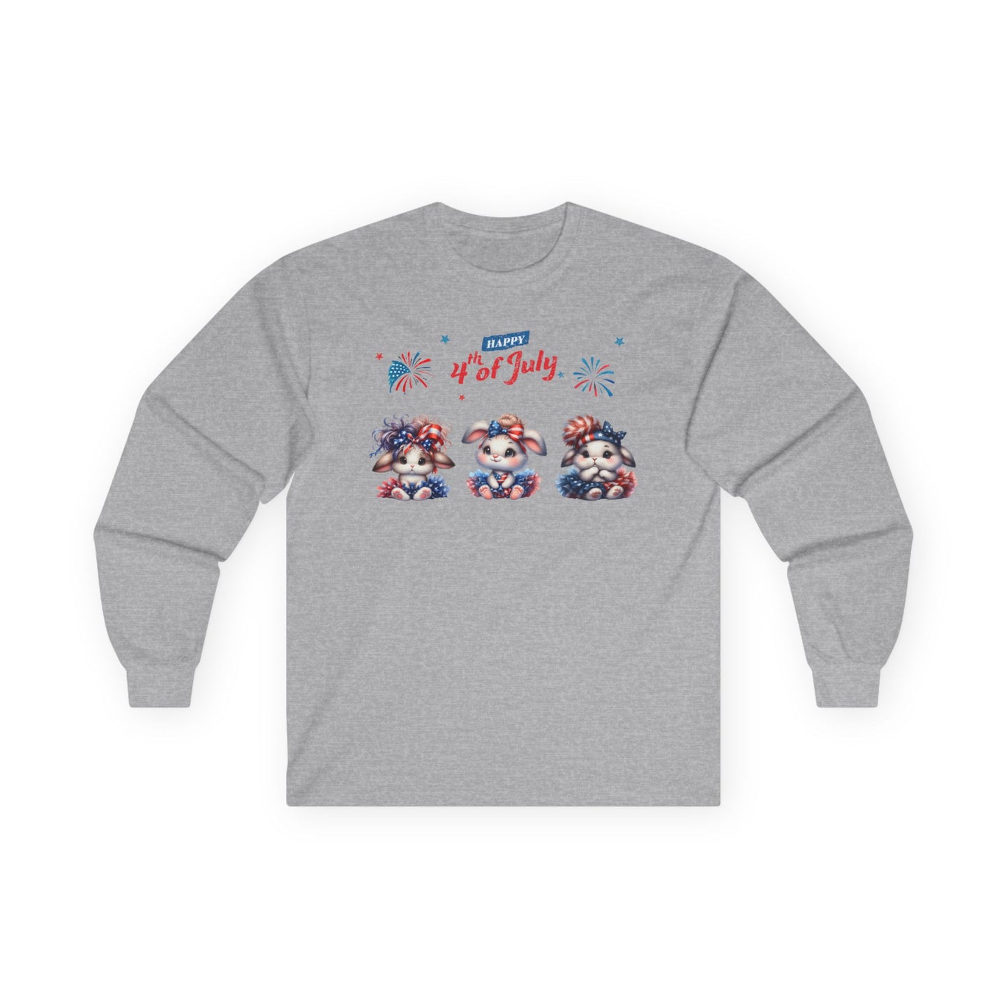 4th of July Rabbits in Tutus Long Sleeve T-Shirt