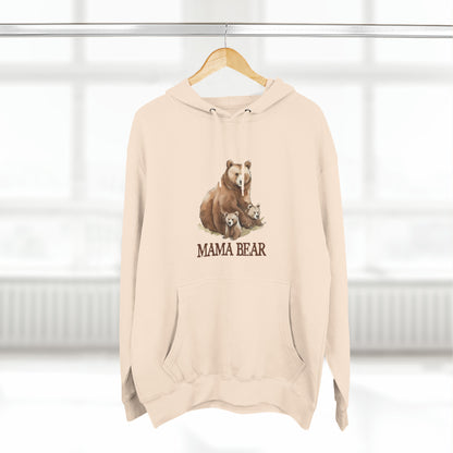 Mama Bear Grizzly Bear with Cubs Pullover Hoodie