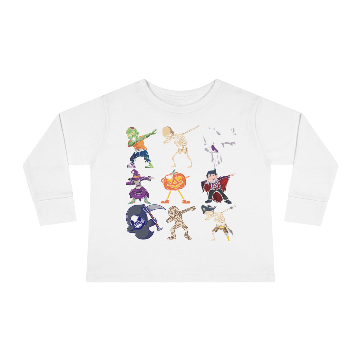 Dabbing Monsters Halloween Toddler Long Sleeve Tee
