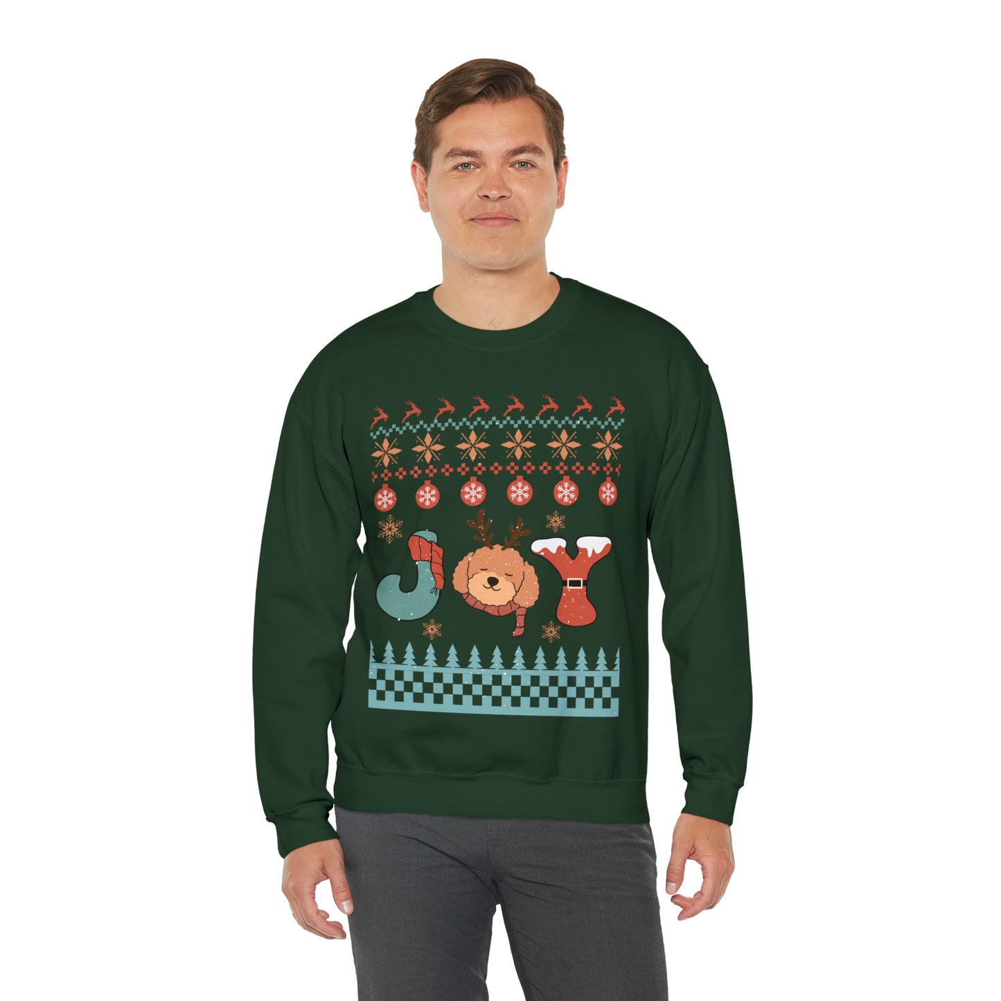 Joy Poodle Doodle Dog Christmas Ugly Sweater Sweatshirt