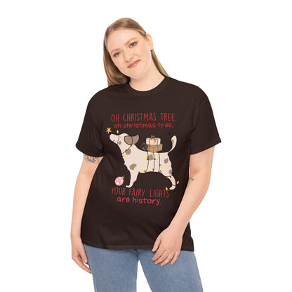 Oh Christmas Tree Your Fairy Lights Are History Dog Short Sleeve Tee