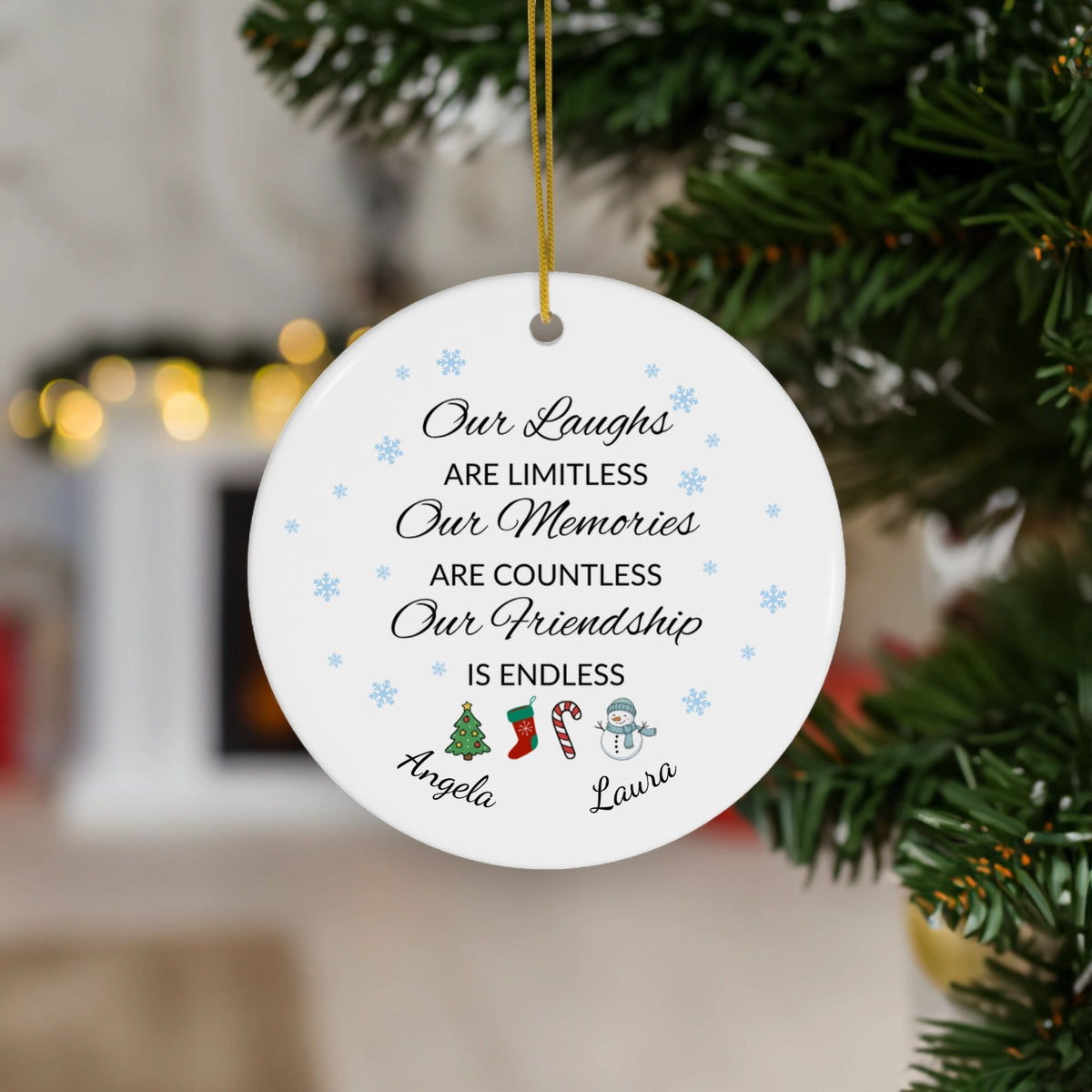 Personalized Friends Our Laughs Are Limitless Ornament