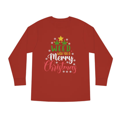 Weed Wish You A Merry Christmas Ugly Sweater Long Sleeve T-shirt