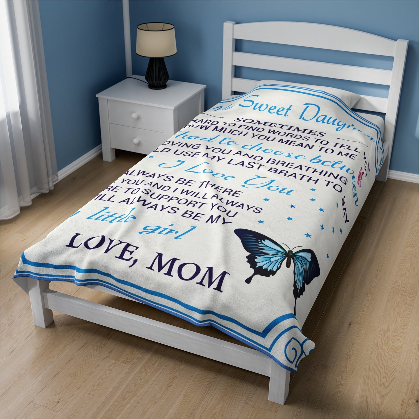 To My Daughter Sometimes It's Hard To Find Words Love Mom Blanket