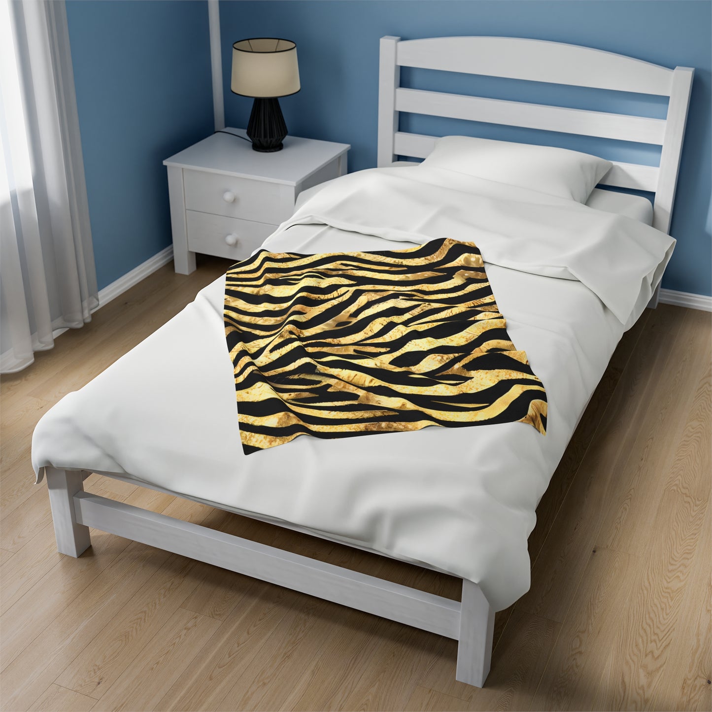 Gold Zebra Print Blanket