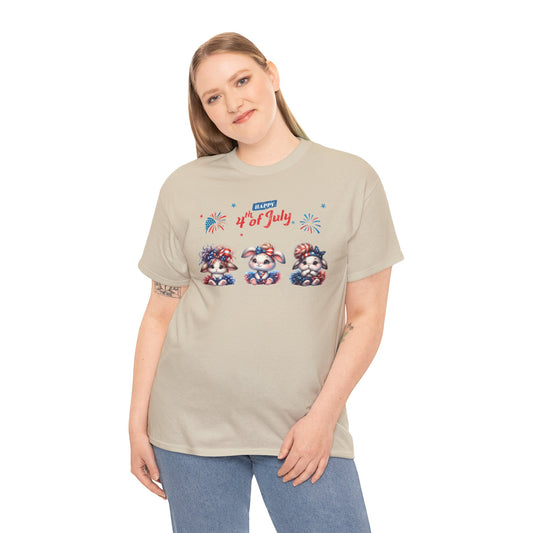 4th of July Rabbits in Tutus Short Sleeve Tshirt