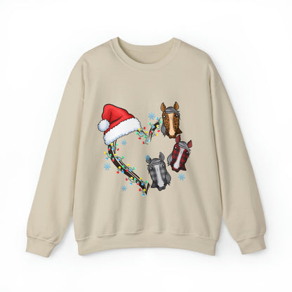 Horse Heart Wreath Christmas Sweatshirt